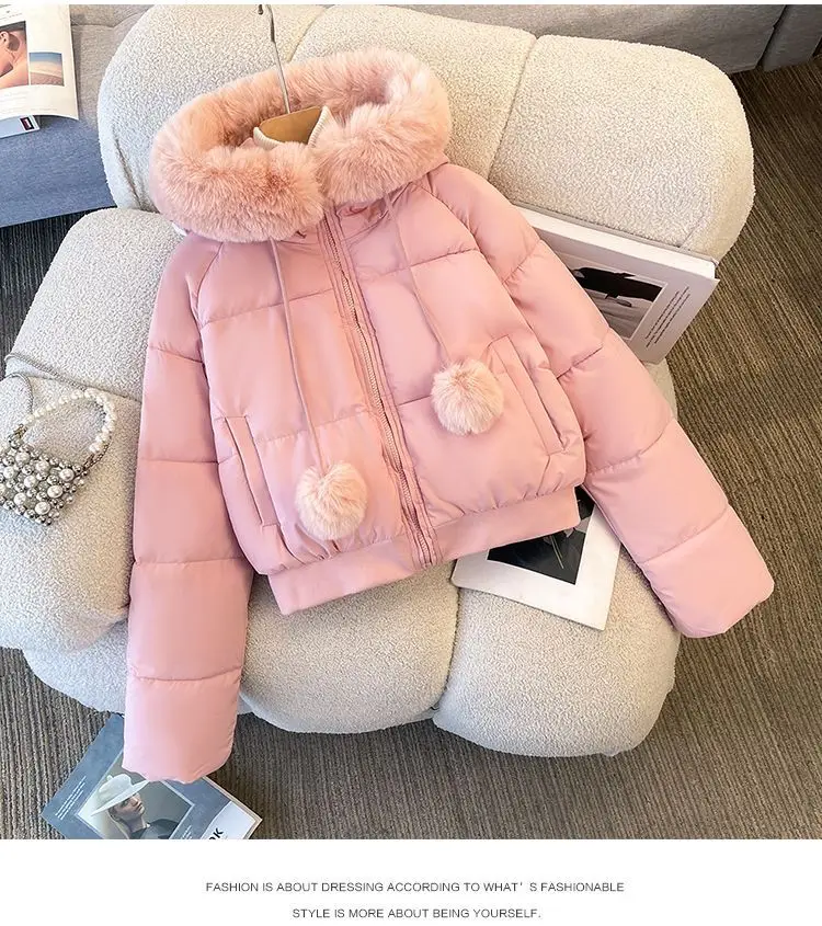 2025 winter new down cotton clothes women's short small thickened cotton clothes fashionable and warm