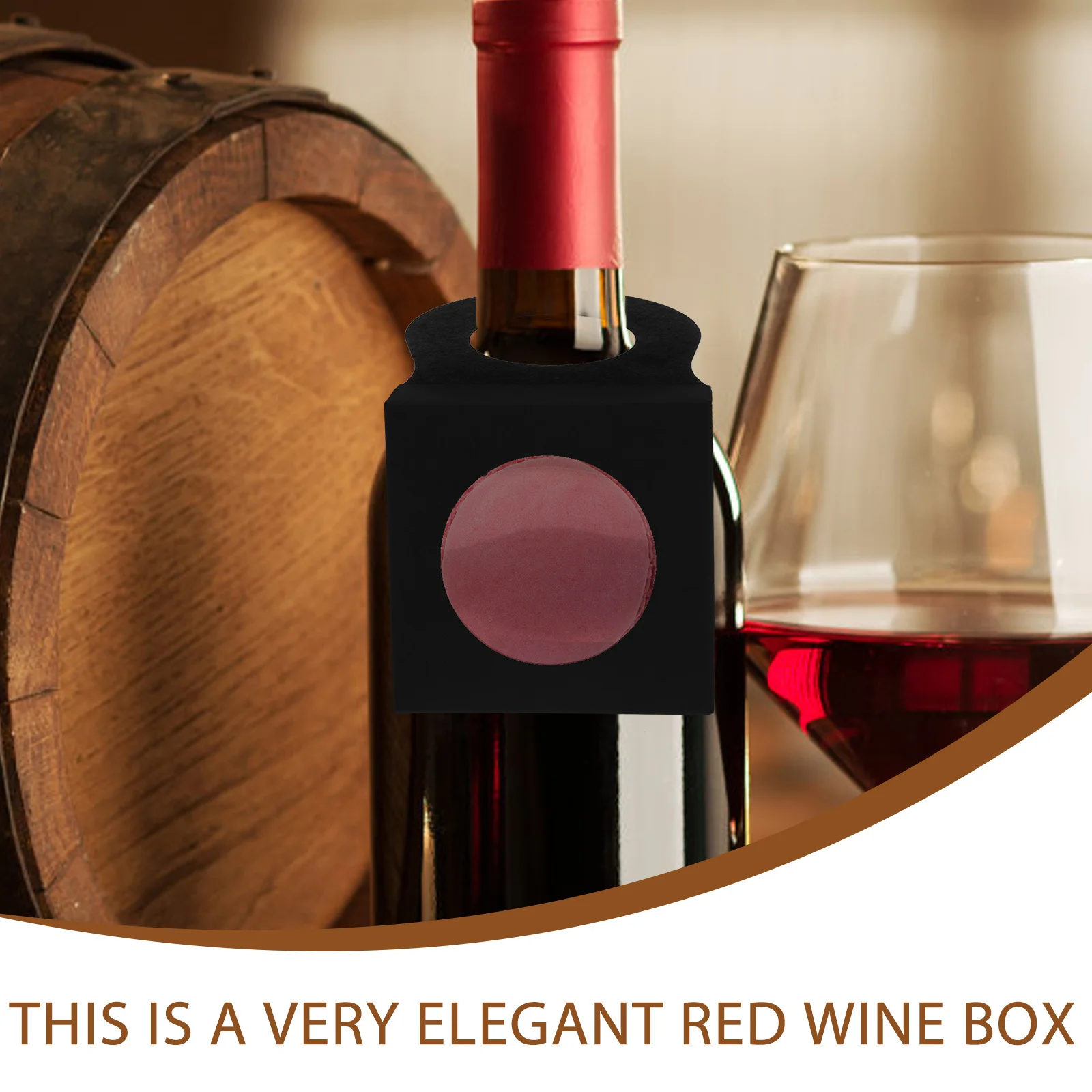 

25Pcs Wine Gift Box Kraft Paper Portable Handle Ideal for Birthday Wedding Engagement Holiday Wine Bottle Holder