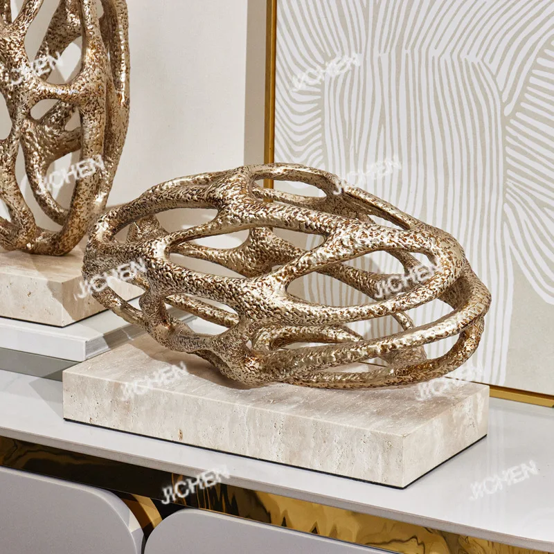 

Декоративное изделие из полого травертина, выполненное из смолы, для создания атмосферы, высококачественное изделие ручной работы, украшение для гостиной или прихожей.