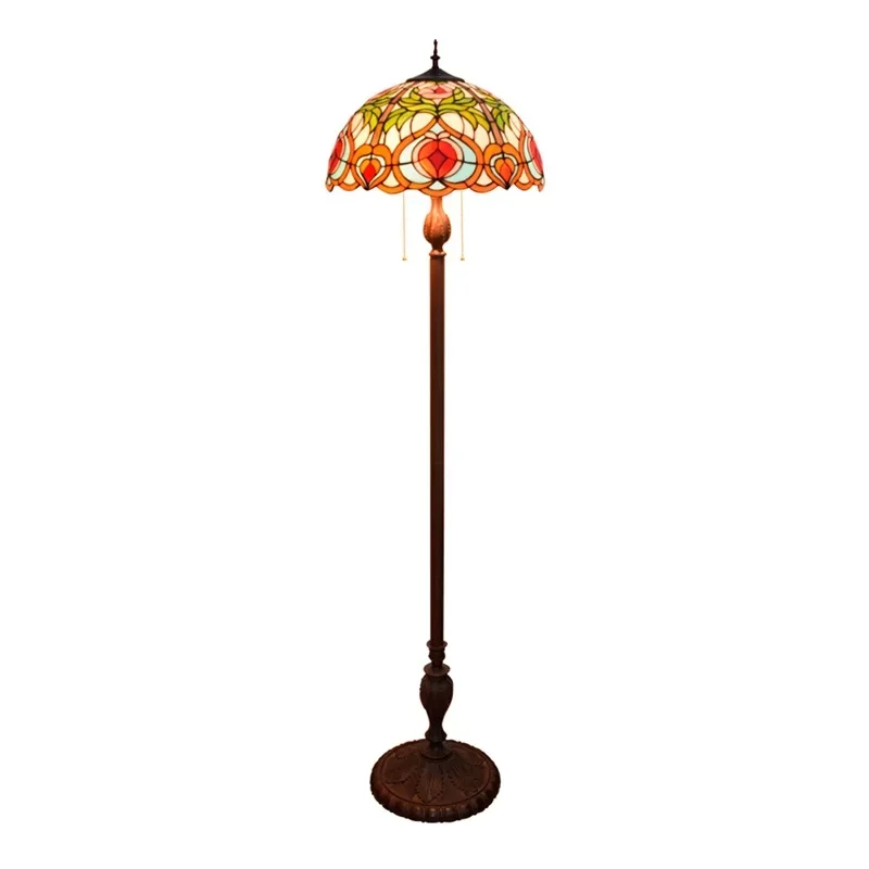 

40CM living room dining room floor floor lamp, American pastoral decorative colored glass fairy peach lamp