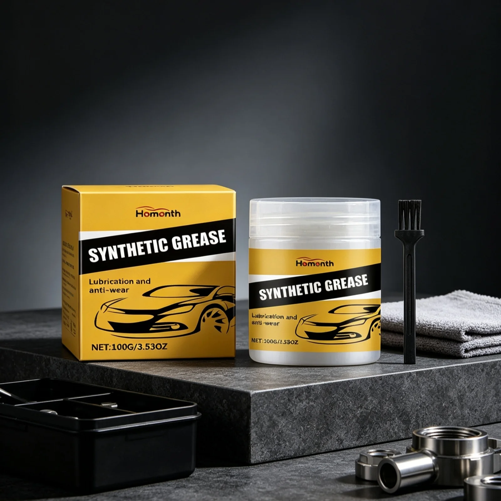 Homonth Car Synthetic Grease Reduce Friction Resist Rust Sunroof Track Maintenance Improve Abnormal Noise Door Handle Lubricant