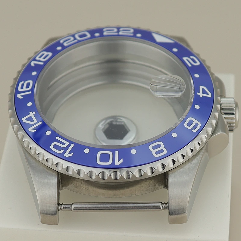 Fanya 40mm Watch Case Sapphire Glass For Seiko NH35 NH36 NH34/38 Miyota 8215 ETA2824 Movement 28.5mm Dial GMT Blue Ceramic Bezel