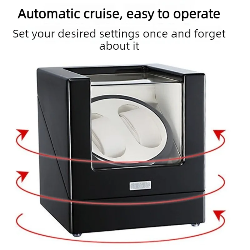 Automatic Watch Winder 2 Slots Mechanical Watches Winding Device Wooden Men's Watch Chain Box Desktop Watches Organizer Box