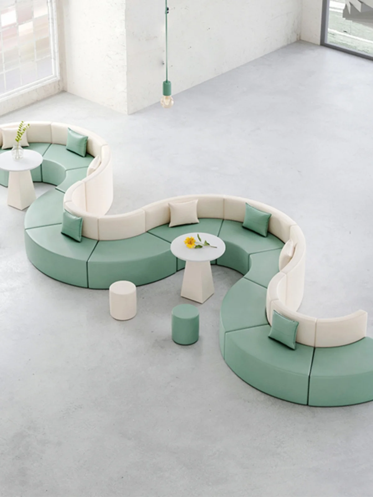 

Circular S-shaped reception sofa combination creative personality library minimalist irregular office public area semicircle