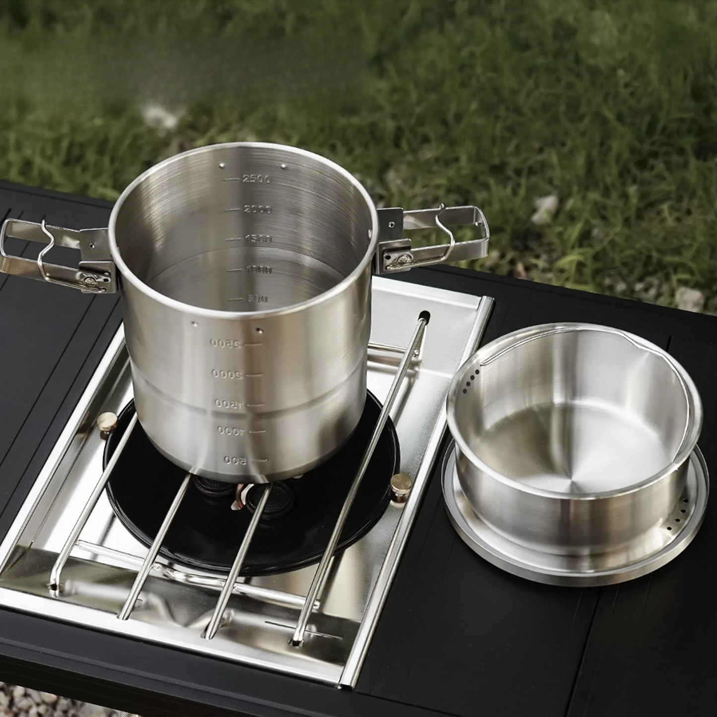 Outdoor 304 stainless steel po - Camping Cooking Pots And Pans Set review and price