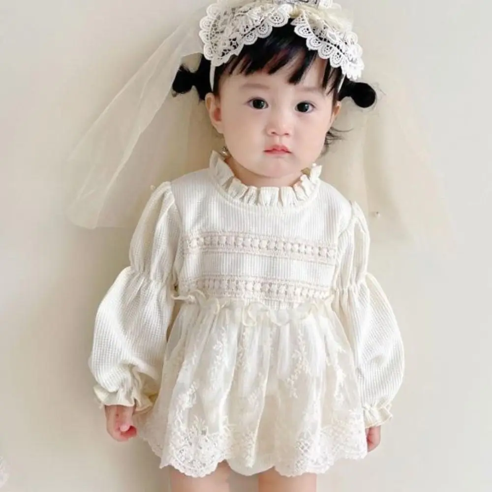 

Cute Lace Ruffle Baby Jumper Dress Bodysuit Fluffly Toddle Jumpsuit Infant Romper Cotton Newborn Shorts Climb Suit Infant Wear