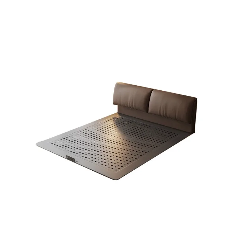 New leather bed modern simple elephant ear steel frame suspension bed minimalist bed 0 glue environmental protection