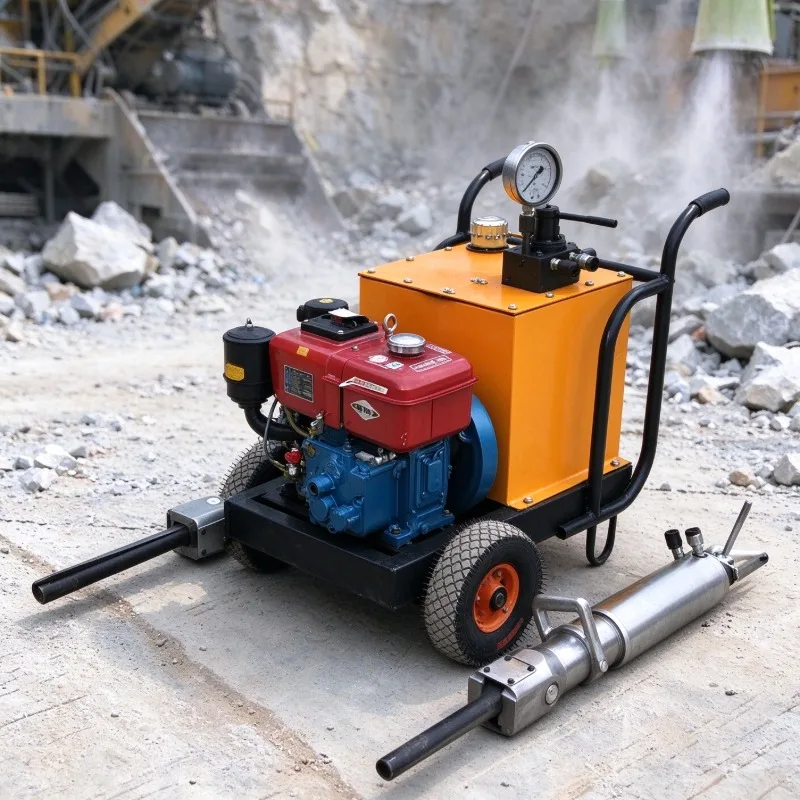 Customized Hydraulic Rock Splitter with AC Motor and Single-cylinder Engine for Mining Rock Splitting Machine
