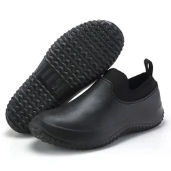 Zapatos de Chef de trabajo para hombre, mocasines casuales antideslizantes de gran tamaño, zapatos planos impermeables y a prueba de aceite, zapatos de restaurante, Botas de lluvia al aire libre