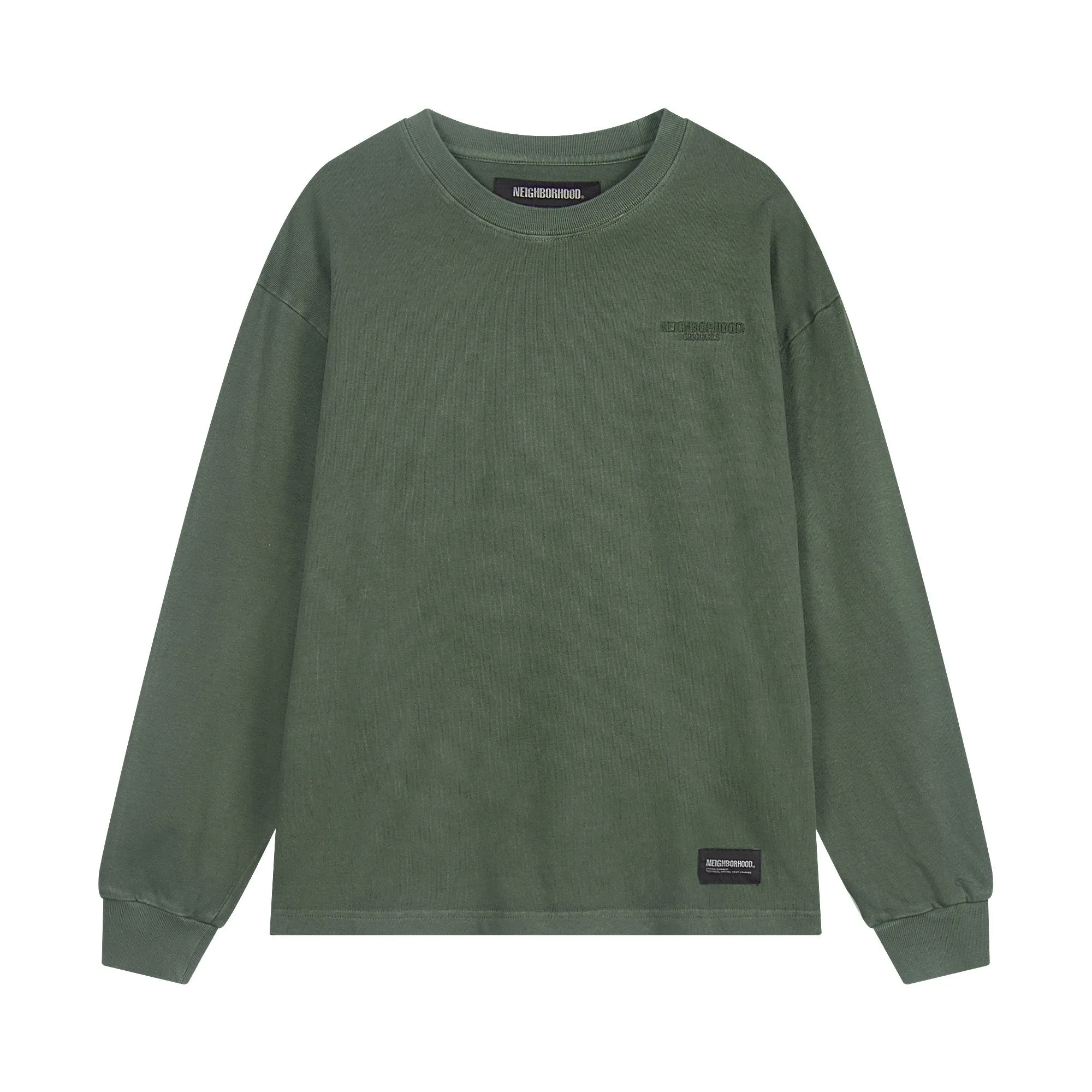NEIGHBORHOOD Japanese Trendy Washed and Worn Loose Round Neck Long Sleeved T-shirt for Men