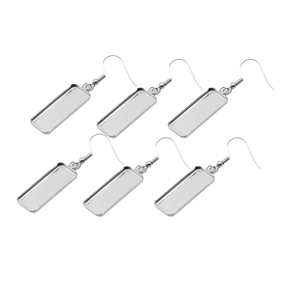 

50pcs Stainless Steel Earring Hooks Rectangle Magnetic Clasps DIY Jewelry Making Supplies Bezel Setting Earrings