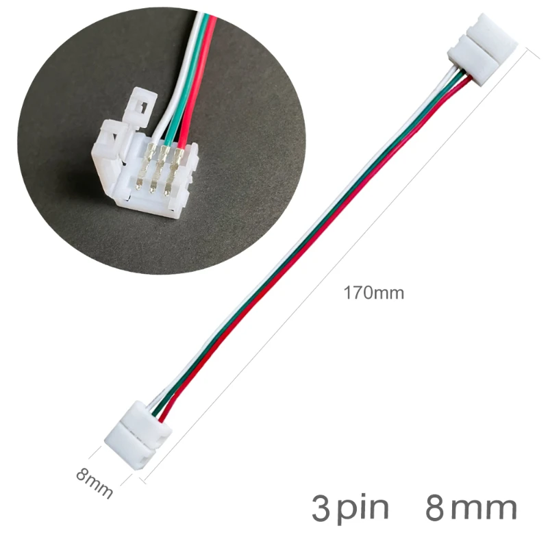 20Pcs LED Strip Connector Double head 2P/3P/4P/5P/6P Pin For 5/8/10/12mm 3528 WS2811 WS2812 5050 RGB RGBW RGBWW LED Strip Light 3