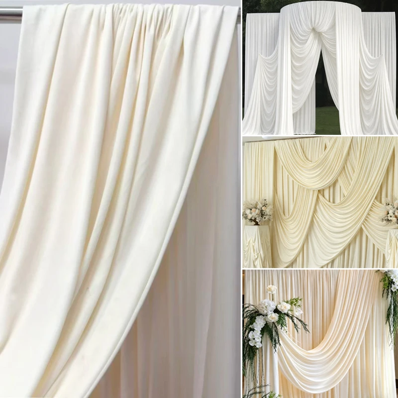 Wide 170cm Elastic Knit Fabric Good Drape Cloth for Wedding Party Backdrop Birthday Celebration Decoration DIY Sewing Material