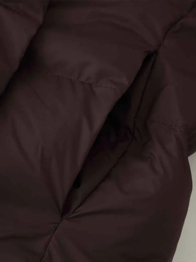 European and American style winter new women's fashion versatile loose hooded short coat with detachable scarf