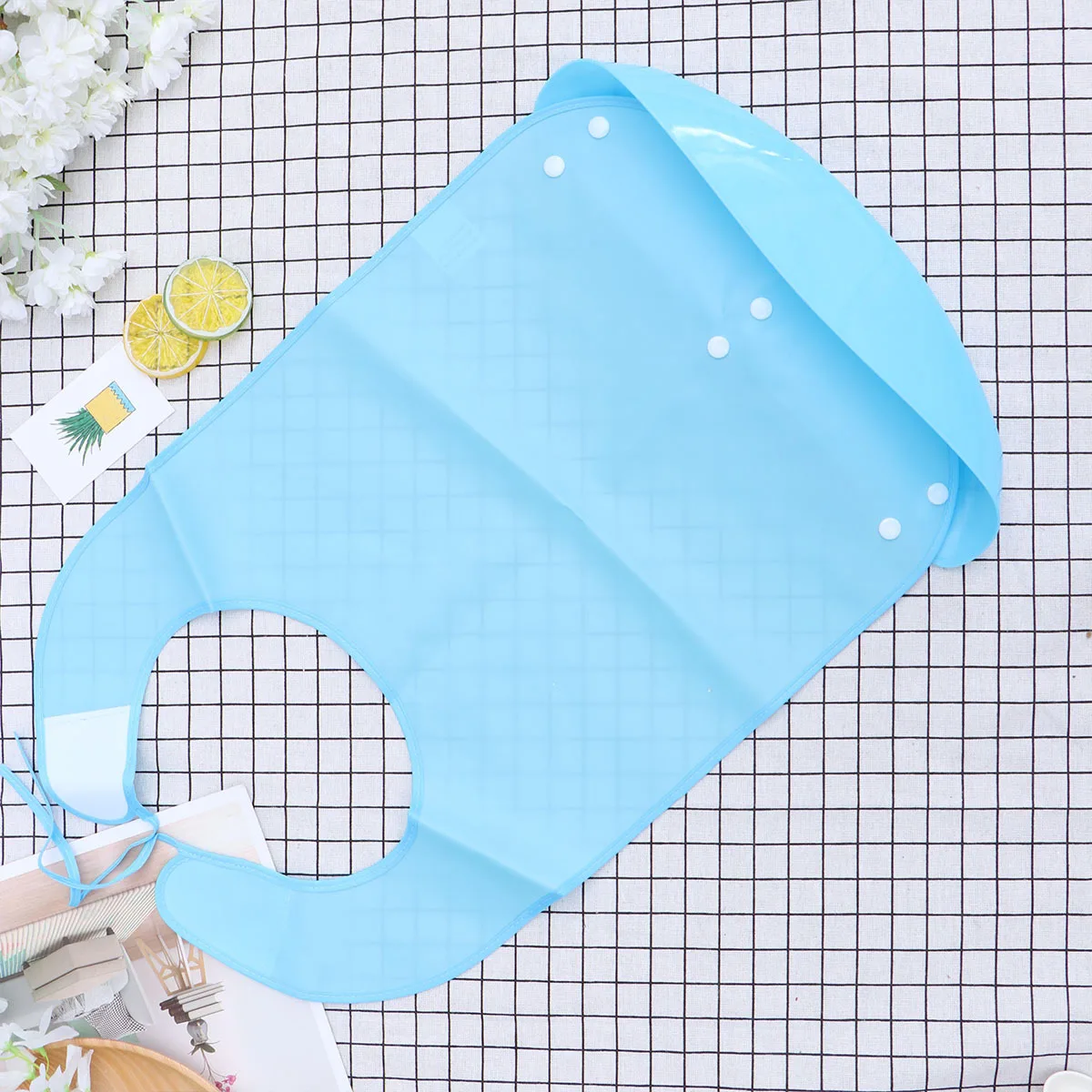 

Adult Waterproof Bib Eva Mealtime Apron Disability Aid Large Sky-Blue Washable Clothing Protector Tray Anti-Oil Stain-Resistant