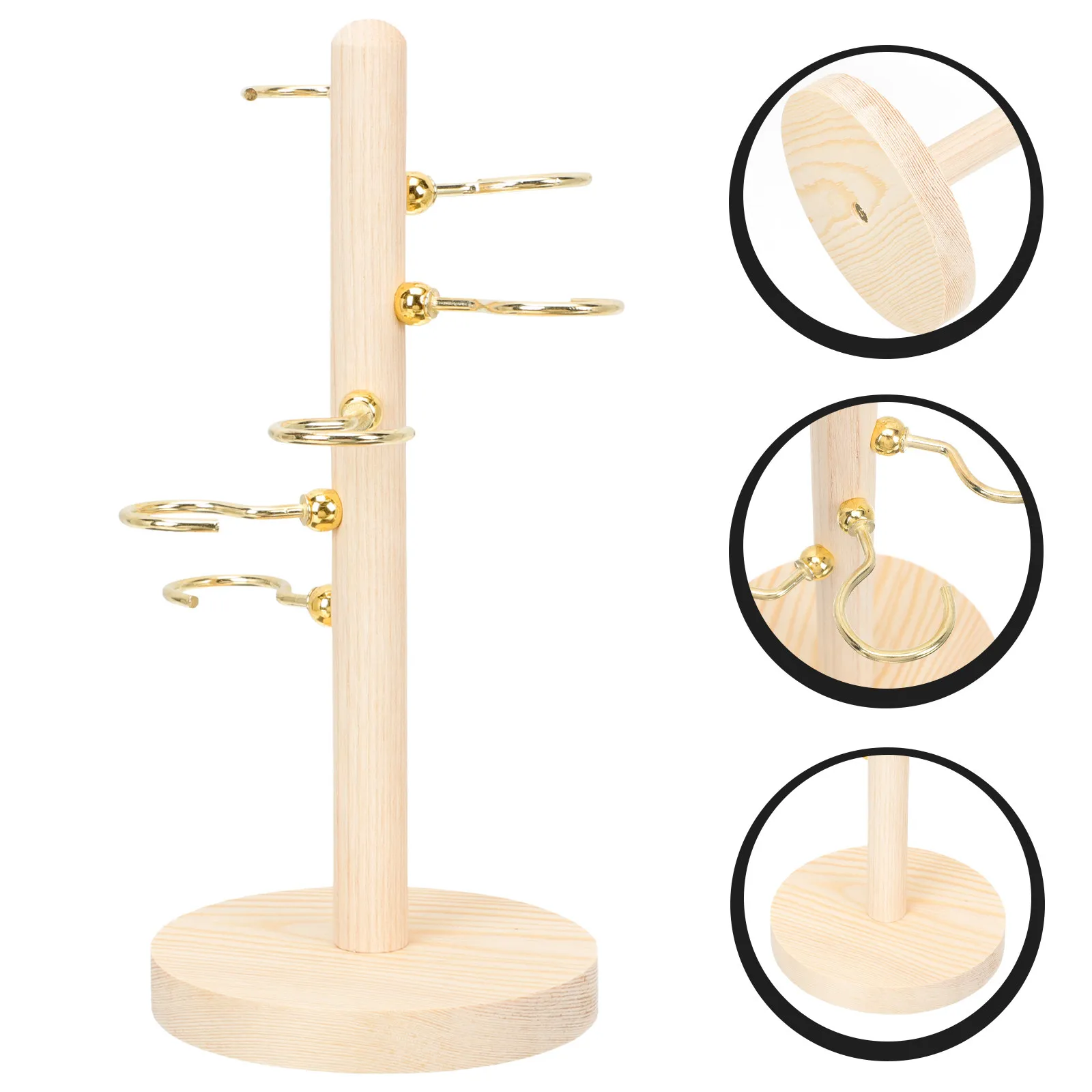 

Ice Cream Cone Display Holder Stand 6 Holes Wooden Metal Build Stable Flat Base for Sushi Rolls Popcorn Desserts Restaurants