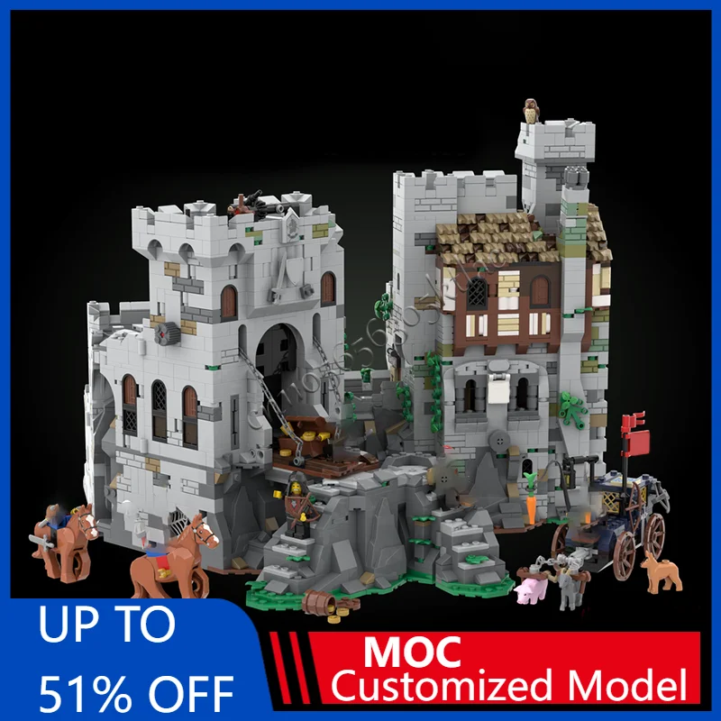 

3765 Parts MOC Medieval Modular Abandoned Castle Model Building Blocks DIY Creative Assembly Bricks Toys Children Festival Gifts
