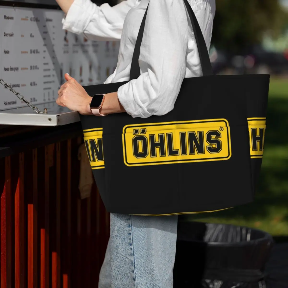 

Classy Ohlins Logo Beach Tote Bag Sport Gym Yoga Duffle Large Tote Bag Women Travel Bag Fitness bag