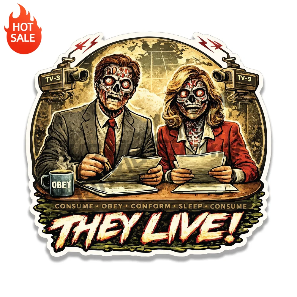 Retro Sci-Fi Movie Broadcasters Vinyl Car Sticker Waterproof Decal for Car Window and Laptop Decorative Graphic
