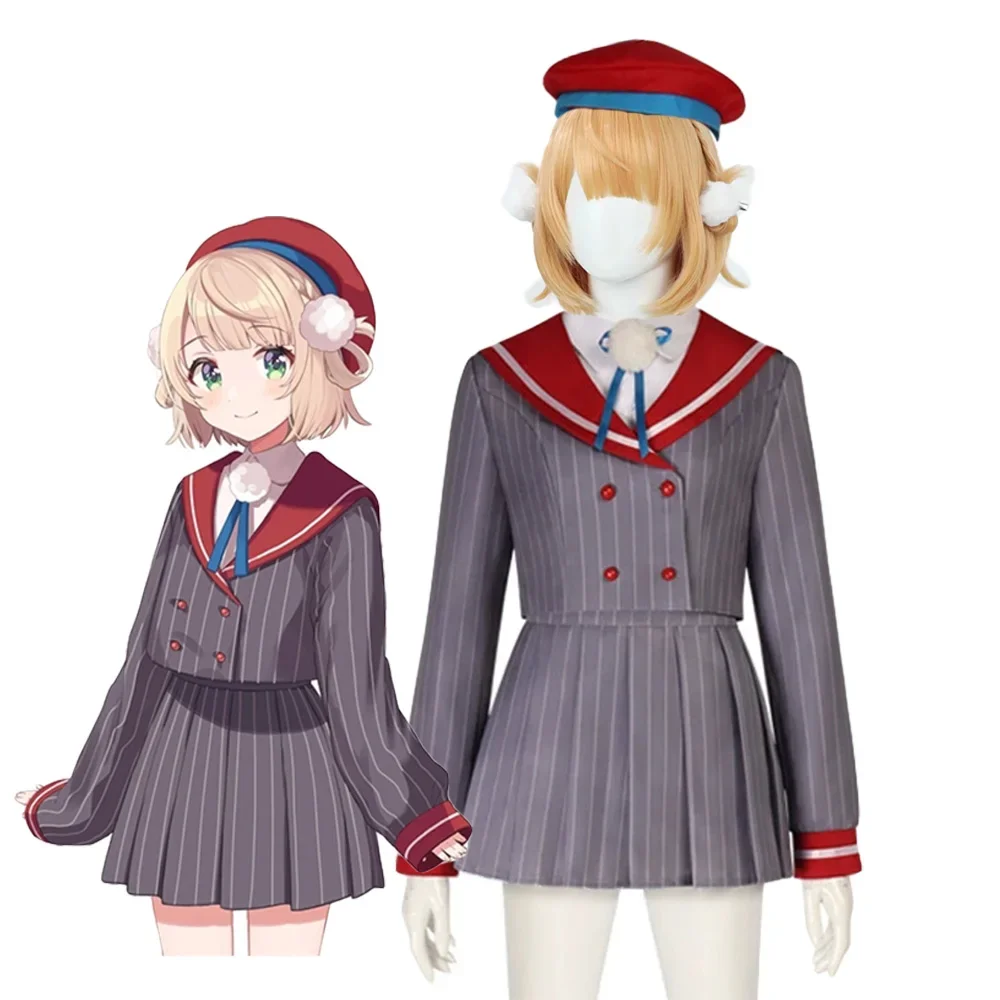 

VTuber hololive Shigure Ui JK Uniform Cosplay Costume Women Cute Dress with Hat Halloween Carnival Suit Fancy Anime Outfits