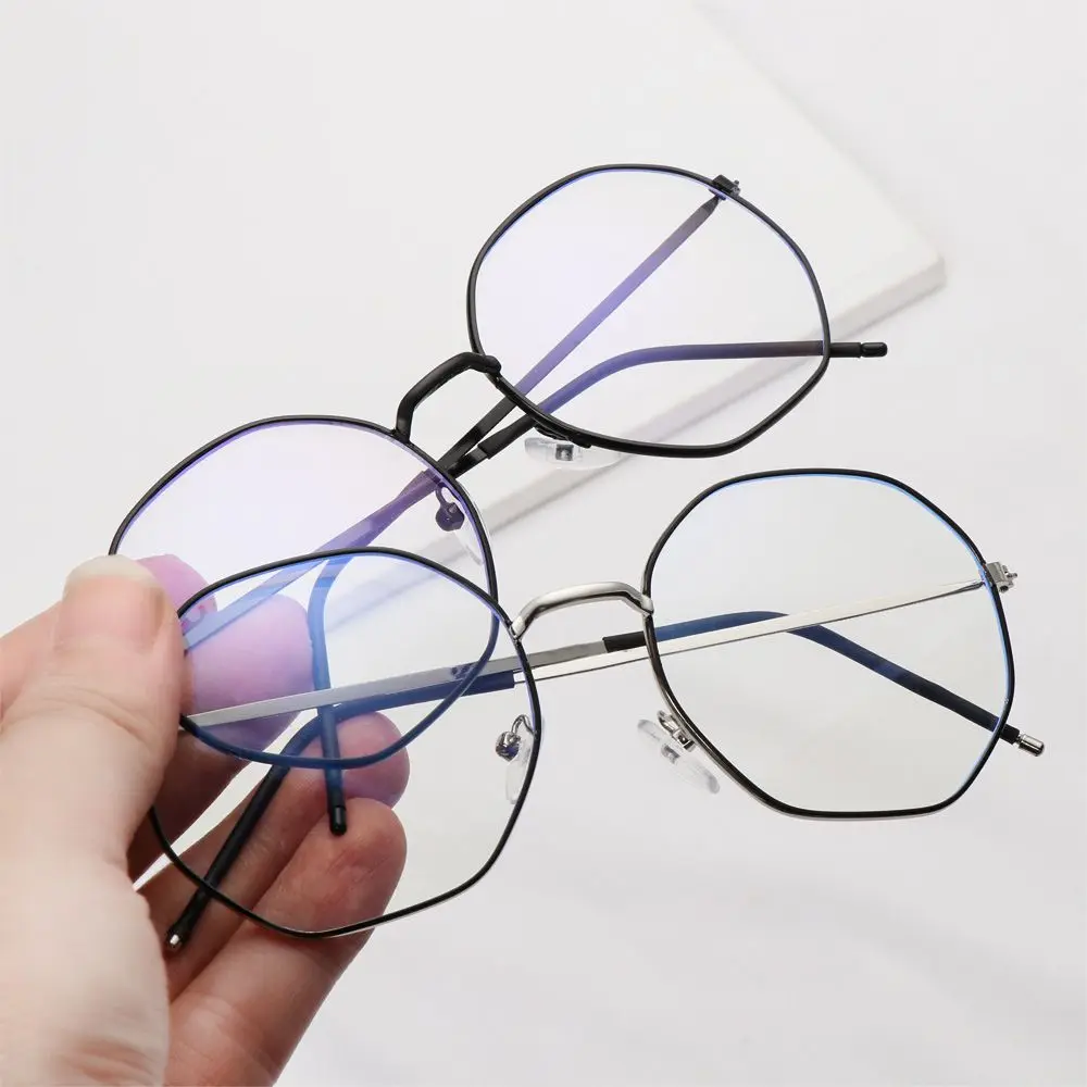 

Computer Portable Vintage Metal Glasses Anti-Blue Light Eyeglasses Eye Protection Ultra Light Frame