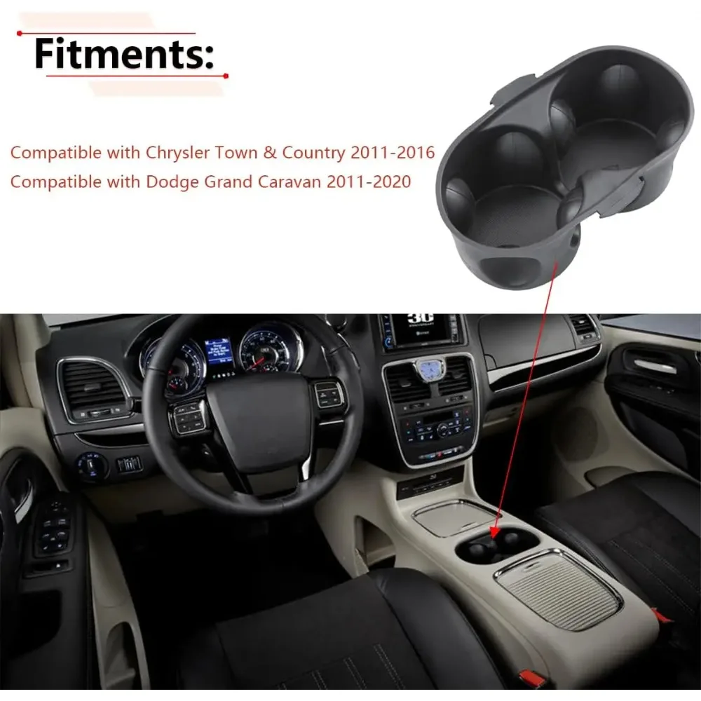 For Dodge Grand Caravan 2011-2020 Chrysler Town & Country 2011-2016 Replace Cup Holder Insert Divider 1WV70DX9AA