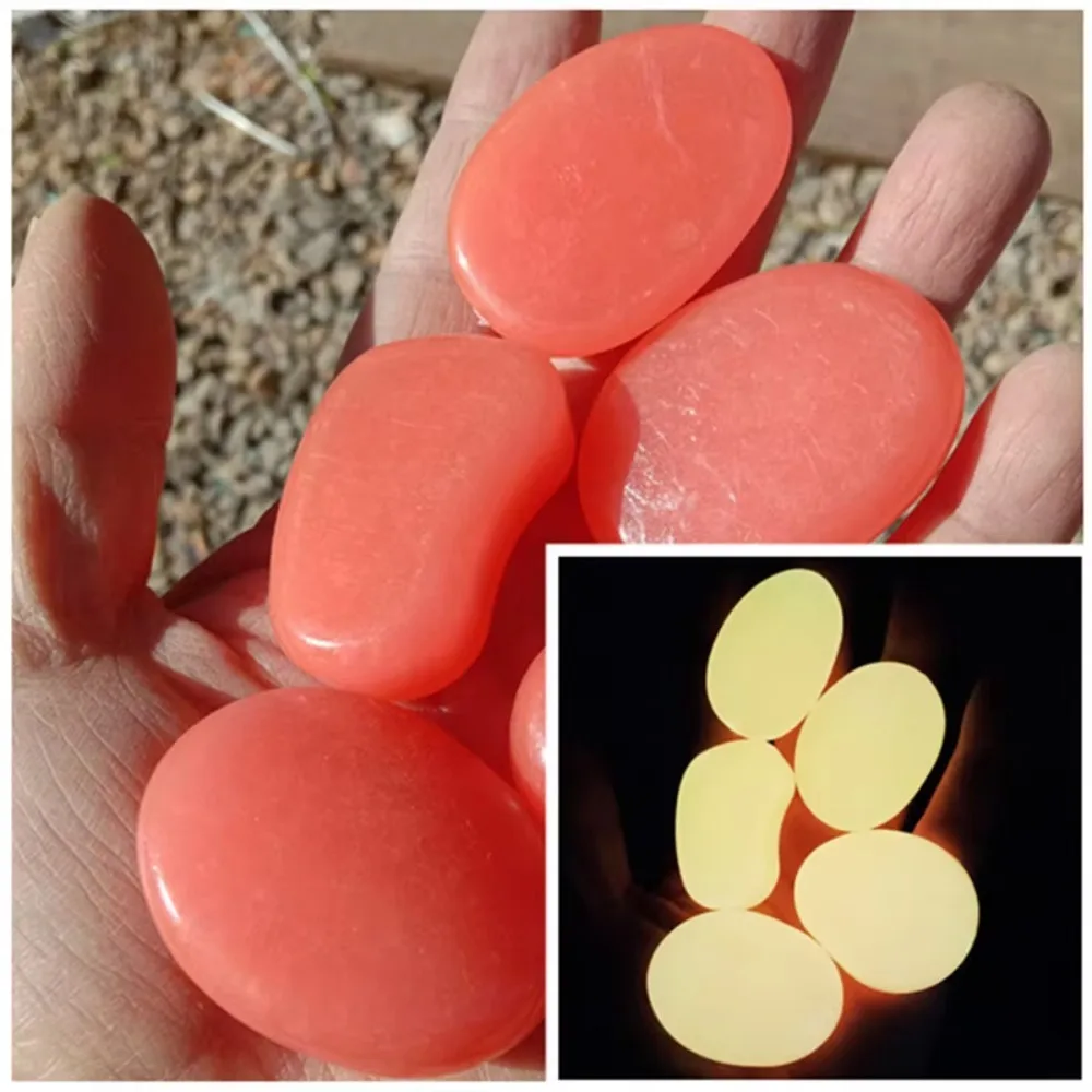 10pcs Decoration 4.5cm Luminous Pebbles Glow in Dark DIY Garden Luminous Stone Garden Decoration Gravel Big Stone Courtyard