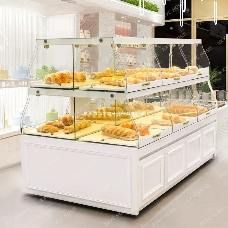 LBread Cabinet Bread Nakajima Counter Glass Model Cabinet White Commercial Display Stand