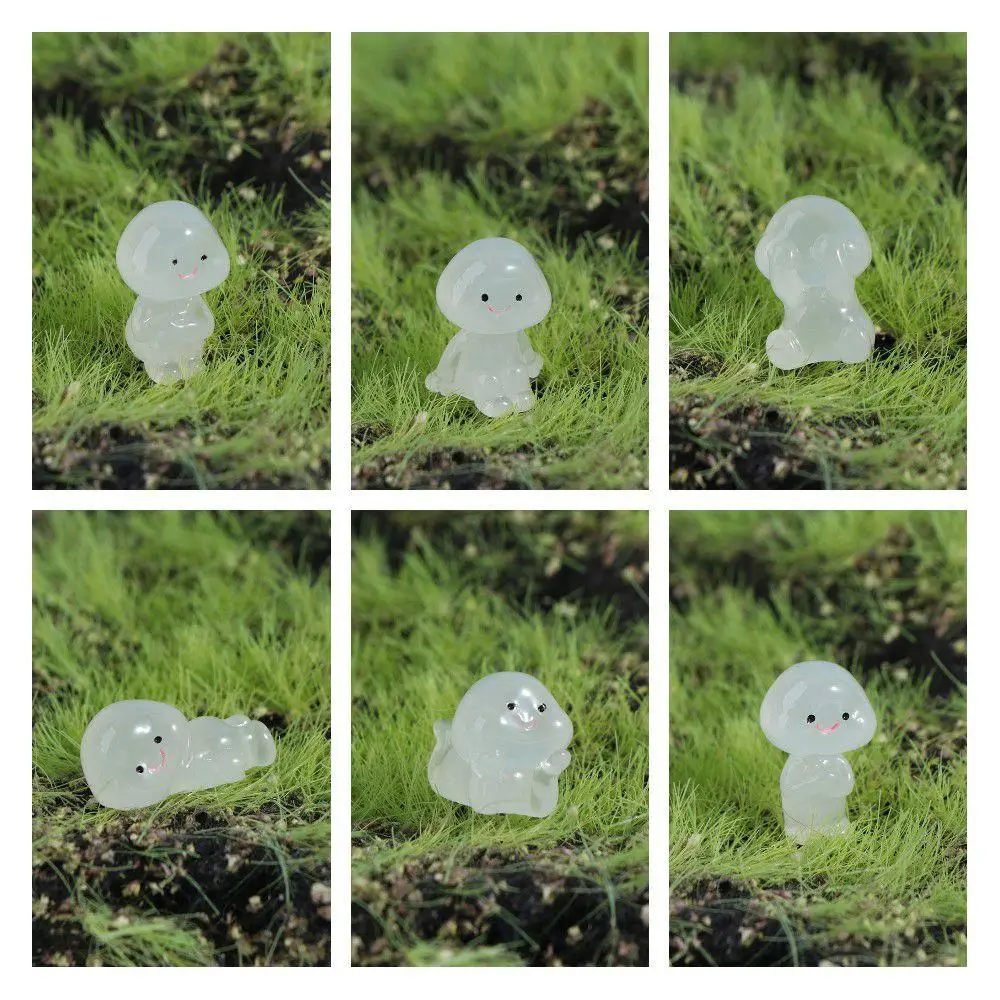Cartoon Luminous Small People Figurines Glow in Dark Resin Crafts People Figurines Miniatures DIY Cute Little Man Statue