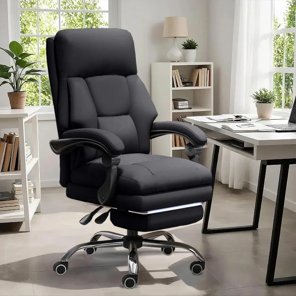 

Office Chair Big and Tall Executive Desk Chair with Foot Rest Comfortable Computer Chair High Back Reclining Gaming Leather