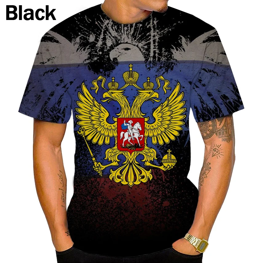 Men/women Fashion Cool Russia Short Sleeve Hip Hop Letter Punk Russian Pattern 3D Printing T Shirt