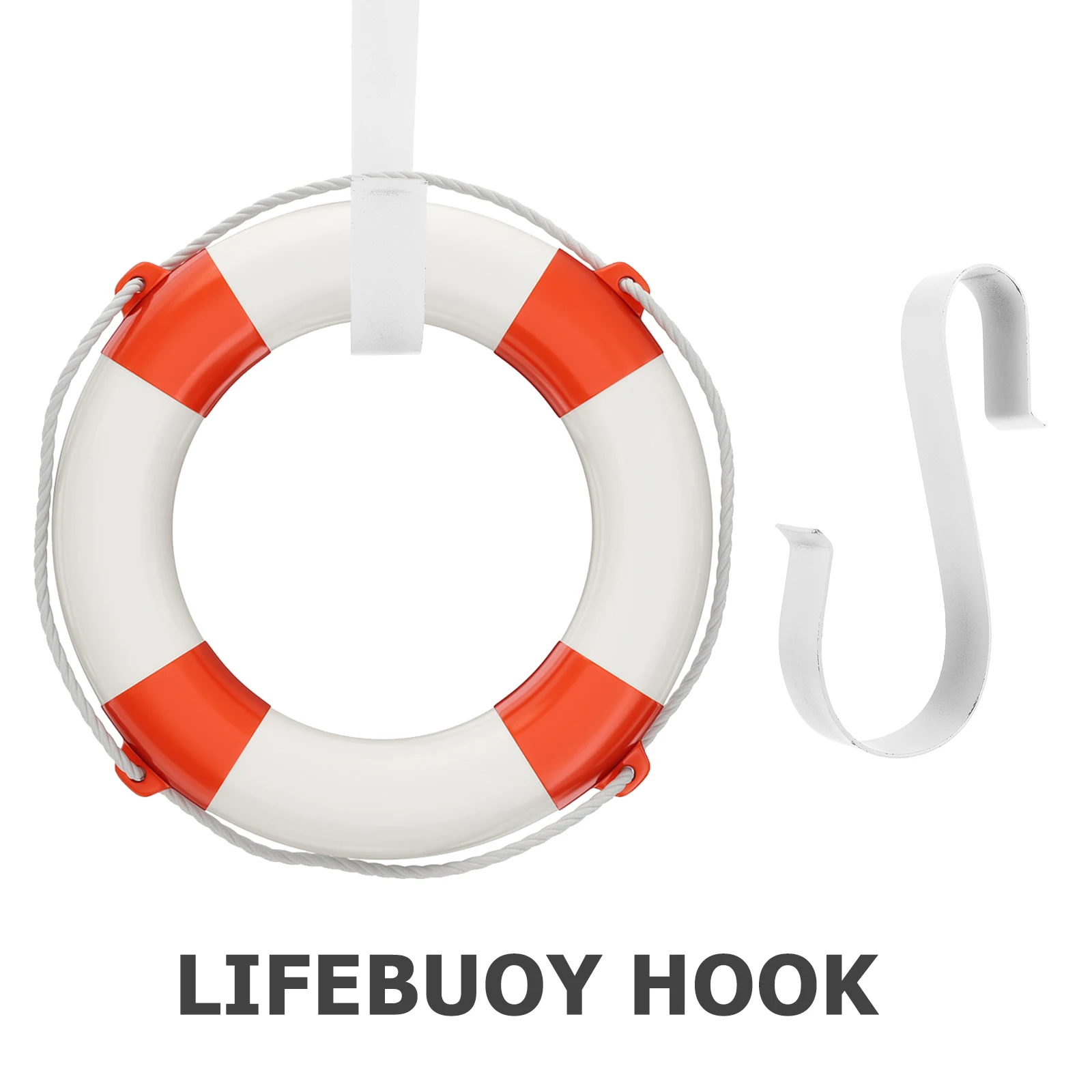 

Life Ring Hanger Swimming Pool Fence Hook Railing Holder Multi-use Boat Iron Bracket Storage Solution Large Capacity Durable