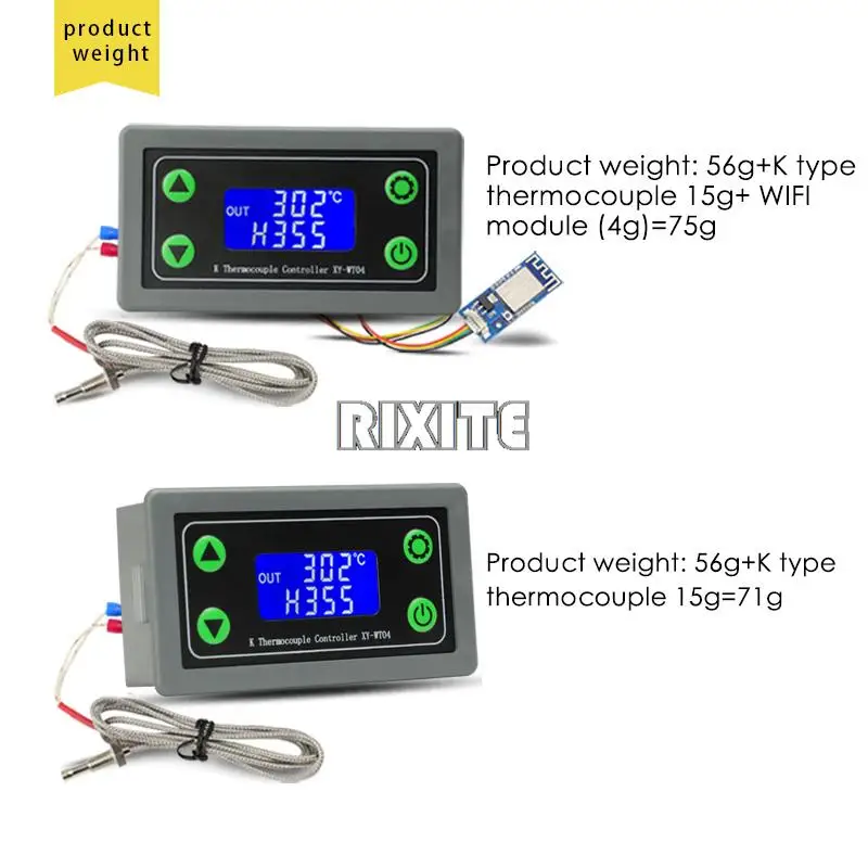 Imagem -05 - Controlador Remoto de Alta Temperatura Termostato Digital Termopar tipo k Wifi-99999 Graus Xy-wt04