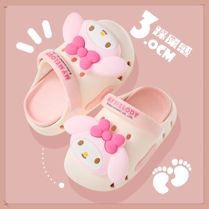 Sanrio Childrens Slippers Summer Girls Home Breathable Hole Shoes Baby Cartoon Cute Princess Katie Cat Jade Gui Dog Kuromi Gift