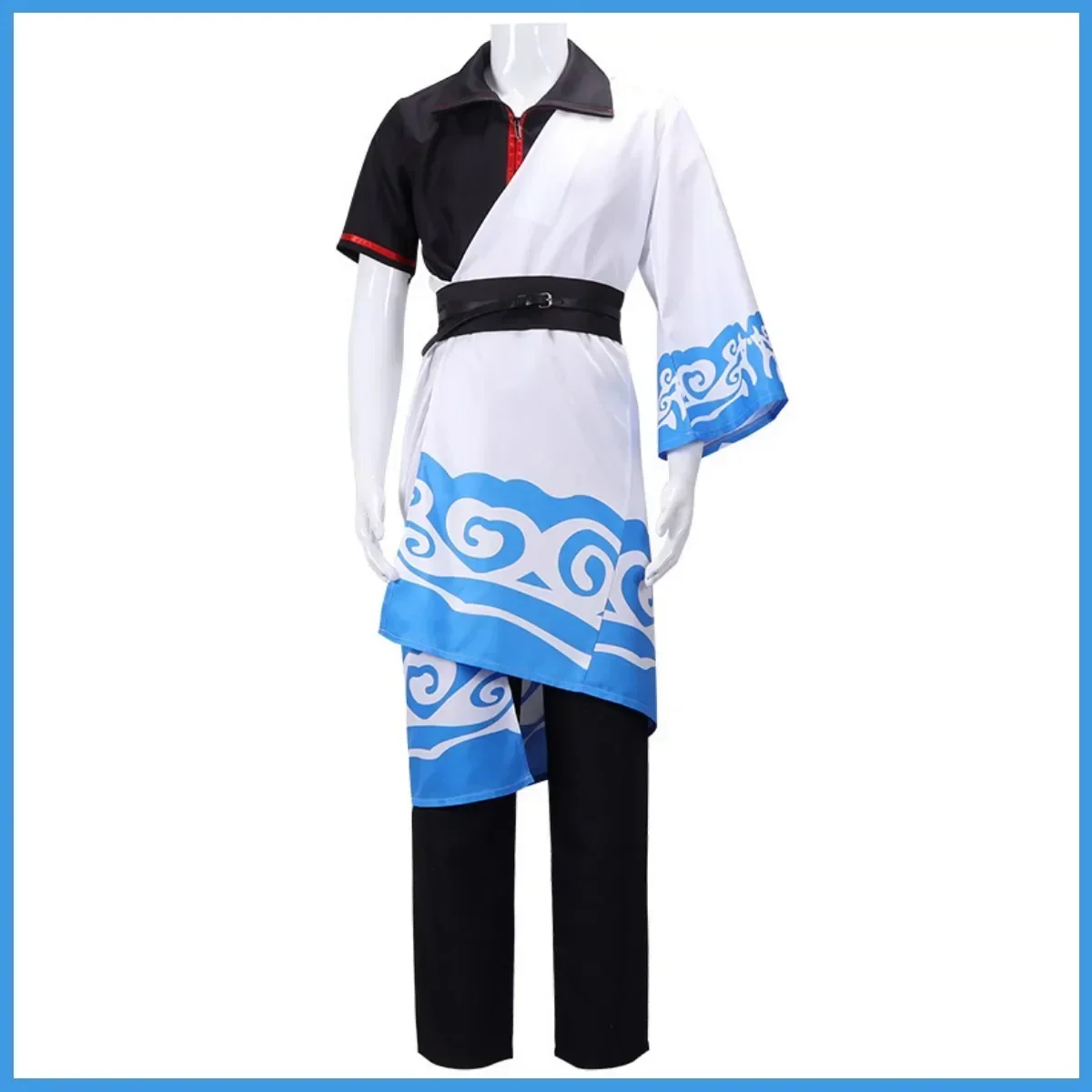 Anime GINTAMA Sakata Gintoki Cosplay Costume Animation Wig Japanese Kimono Cloak Uniform Man Halloween Carnival Party Suit