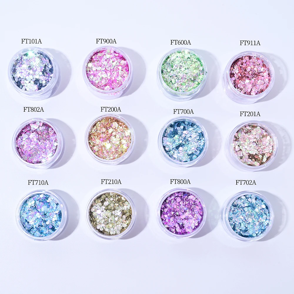 1 barattolo di polvere altamente abbagliante Evidenzia flash Polvere glitter riflettente di cristallo rotto Net1g Paillettes olografiche brillanti per nail art