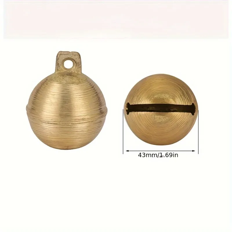 Vintage Brass Livestock Bell for Cattle Sheep & Horses - Loud Retro Copper Bell with Hammered Texture Durable Metal Design