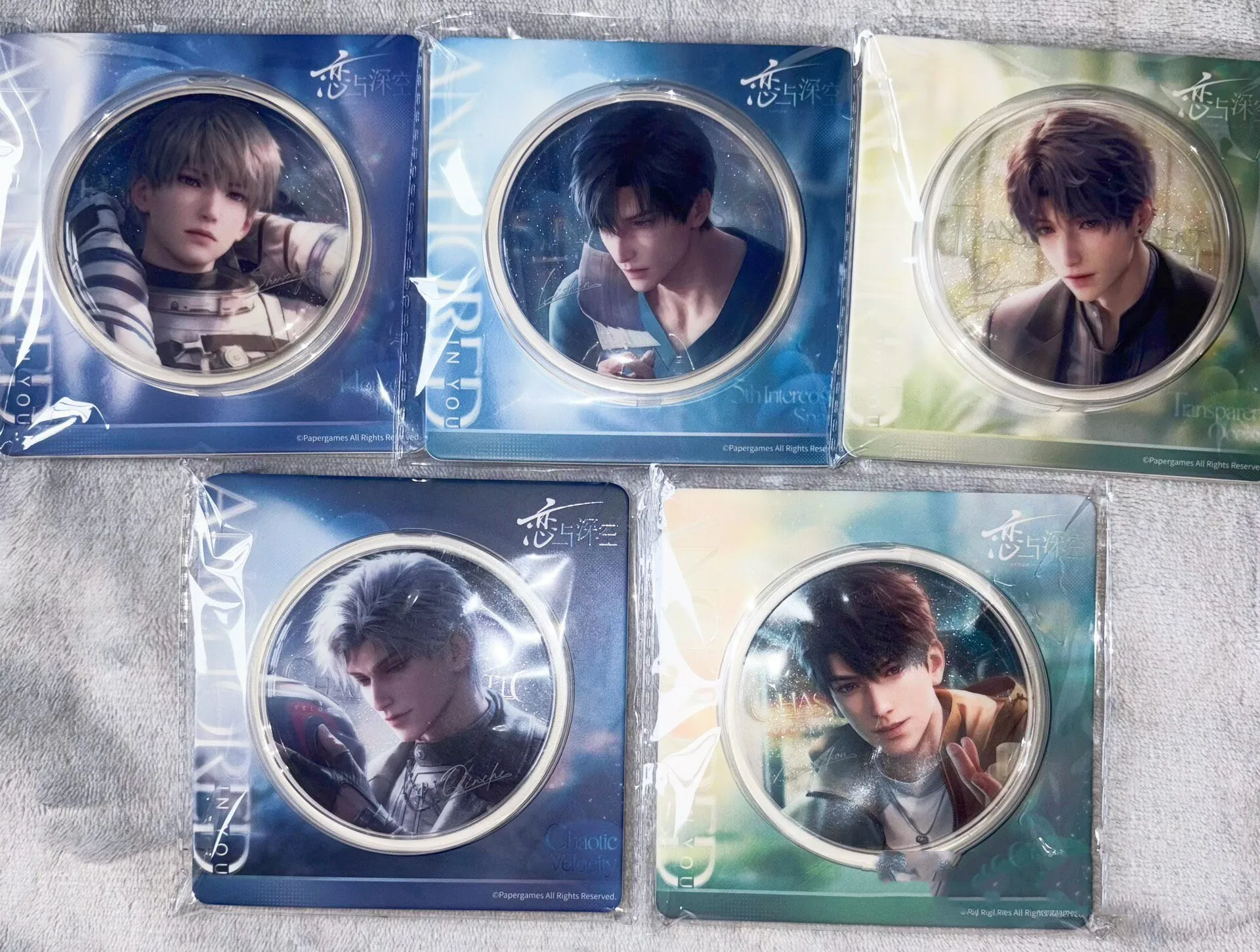 In Stock Official Caleb  Love and Deepspace Rafayel Caleb Sylus Anchored in You Series Badge Stand  Painting Ornament Anime Game