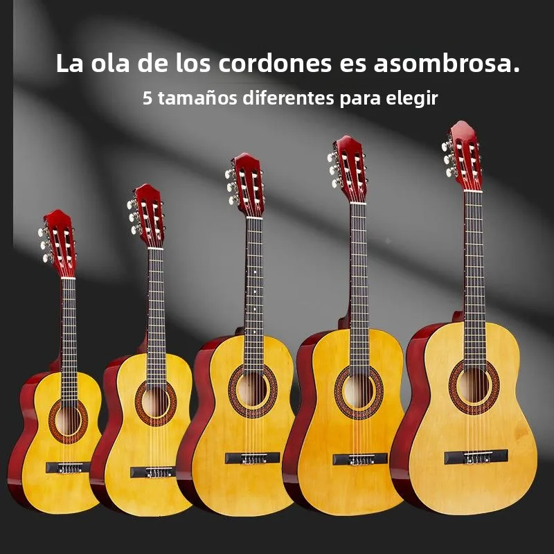 Guitarra Clásica de 30, 34, 36, 38 y 39 Pulgadas, Popular para Principiantes, Guitarra de Práctica, Instrumento de Cuerdas Tr...