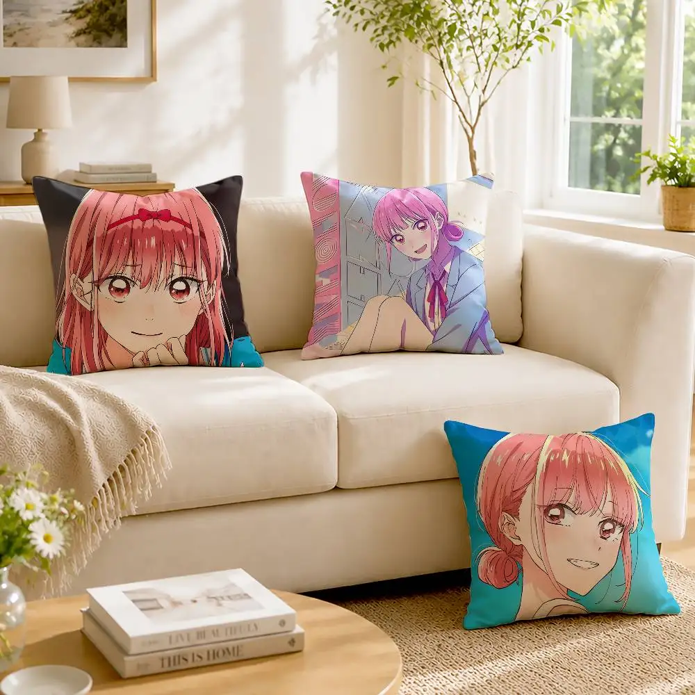 B-Blue Box H-Hina Chono Customizable Square Pillow case Double Sided Print Sofa Bedroom Decor Cushion Cover