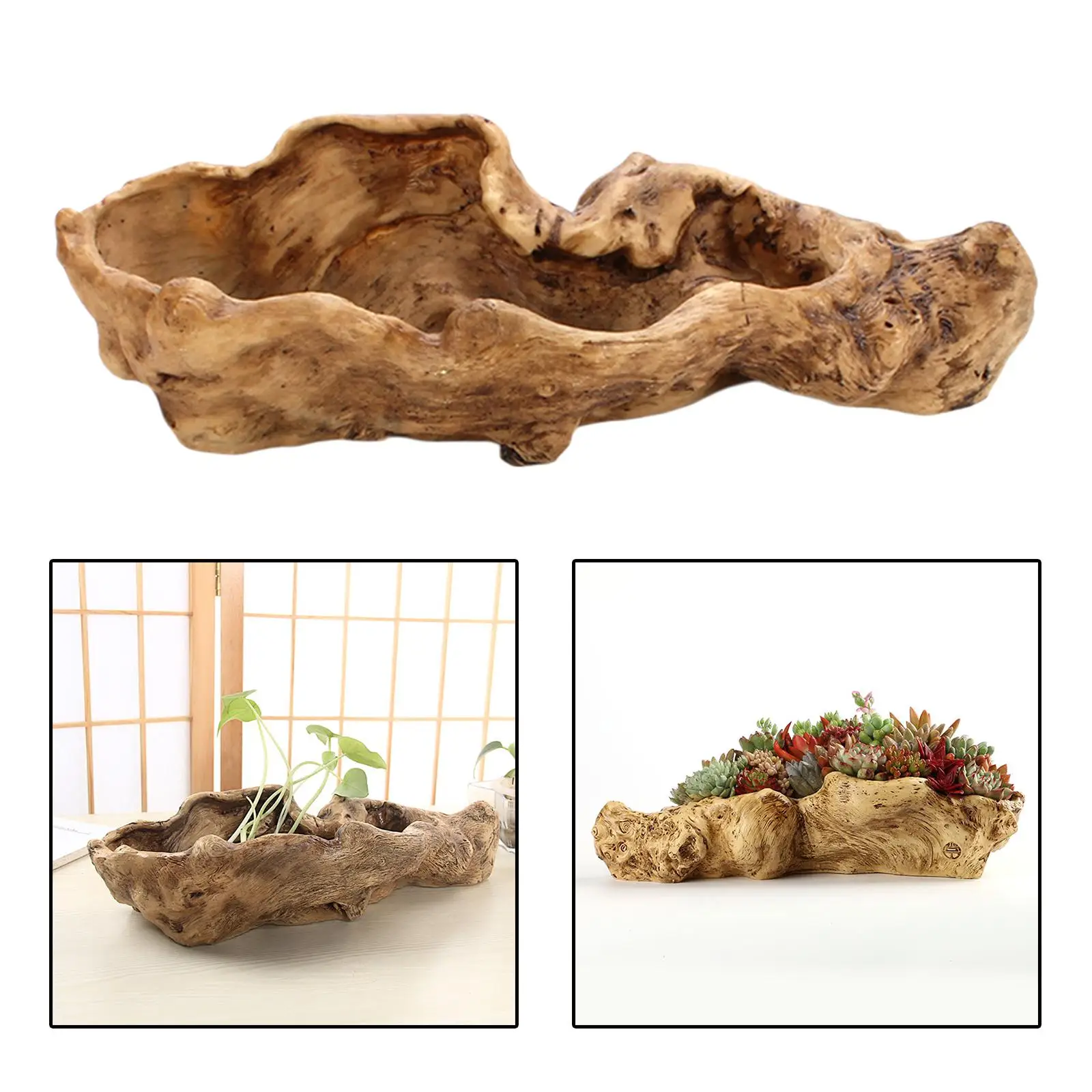 

Rustic Succulent Planter Home Office Garden Table Desk Cactus Flower Pot