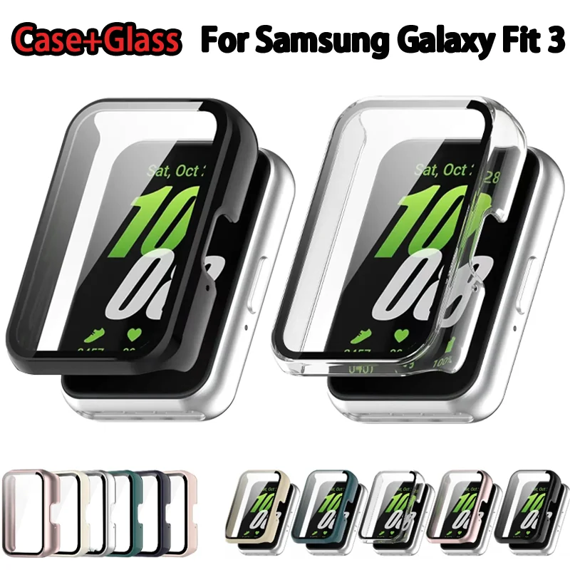 PC Case+Glass For Samsung Galaxy Fit 3 All-around Anti-scratch Bumper Screen Protector Cover For Samsung Galaxy Fit3 Accessories