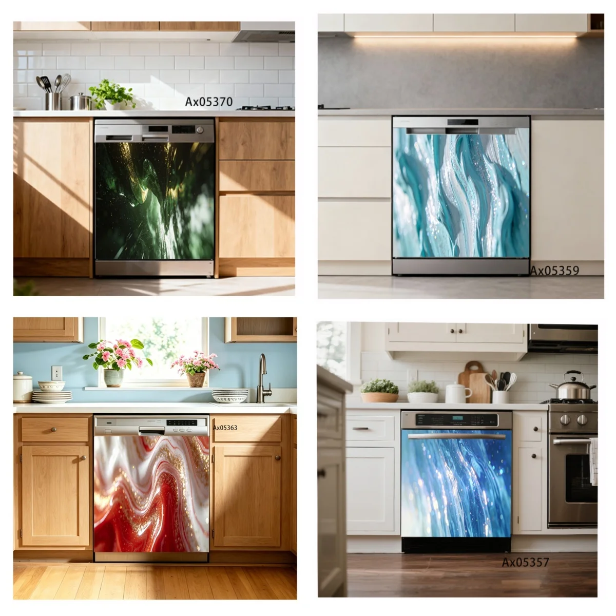 Gold Foil Fluid Agate Marble Wallpaper Dishwasher Sticker for Washing Machine Cabinets Wardrobe Door Aesthetics Decoration