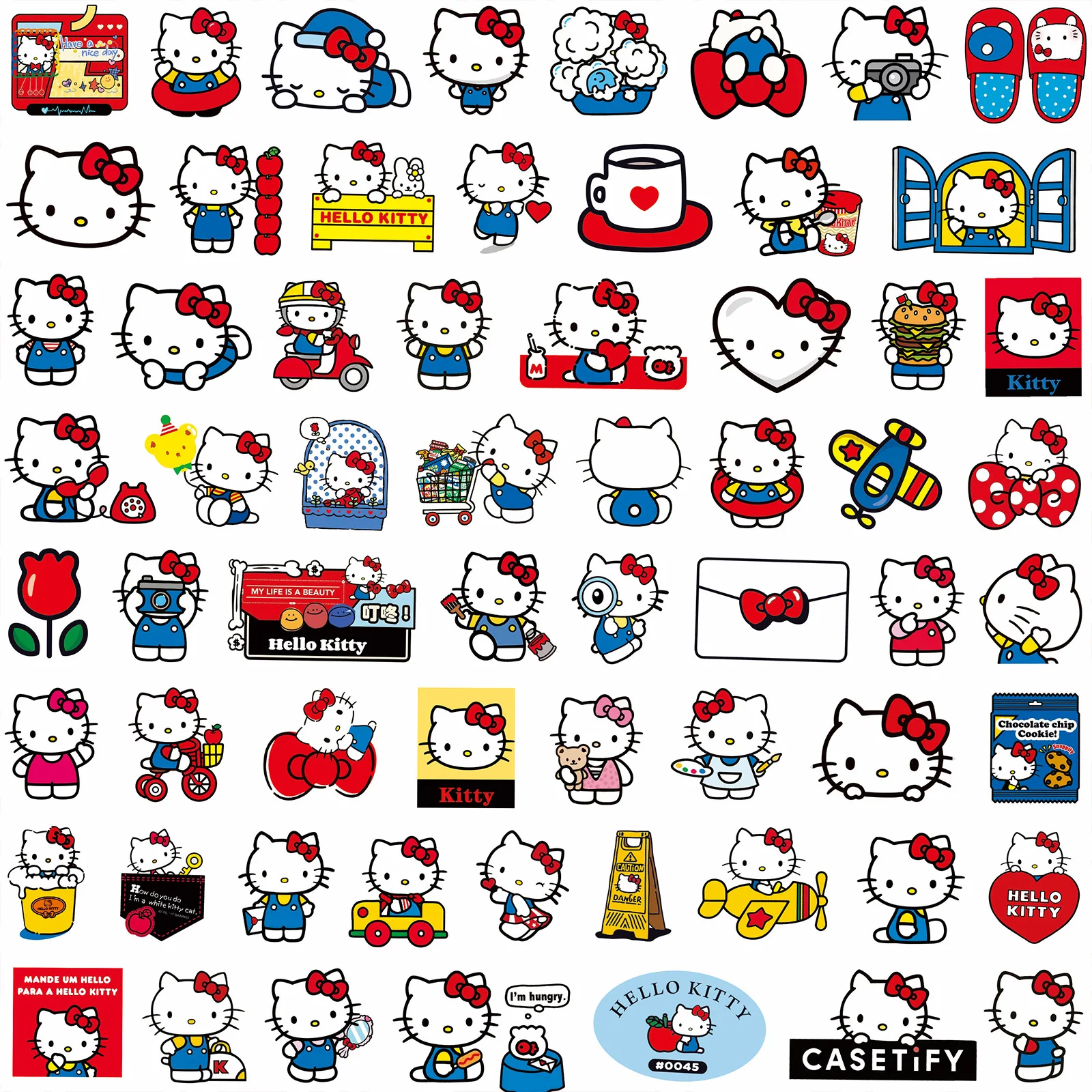 100 Stück Niedliche Hello Kitty Cartoon Sanrio Aufkleber für Scrapbook Handyhülle Laptop Gitarre Notizbuch Kawaii Anime Sticker Spielzeug – Detail 4