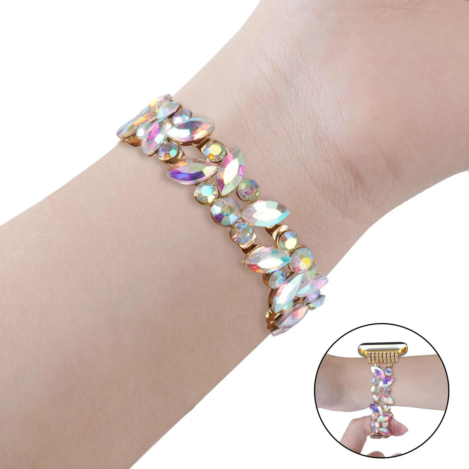 Превосходный эластичный браслет для Apple Watch Band Link Series 10/9/8/7/6/5/4/3/2/SE 40 мм 41 мм 42 мм 44 мм 45 мм 46 мм 49 мм ремешок