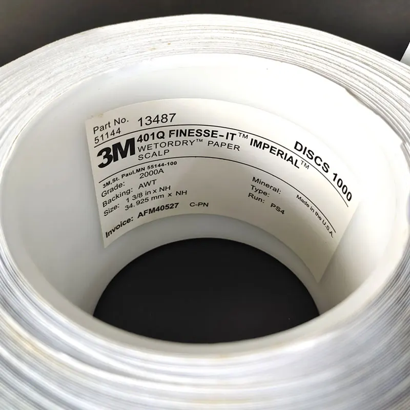 3M Plum Blossom Sandpaper Roll 13487 Round Point Grinding Sheet Self Adhesive P1500 Paint Point Grinding Sand Disc 2000/2500 Mes