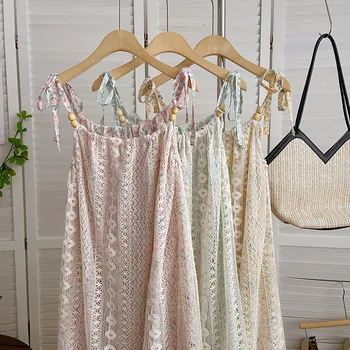 Strapless Hollow Out 드리 워진 조끼 드레스 여성 여름 2023 한국어 스타일 a 라인 롱 드레스 술 민소매 댄스 파티 드레스 