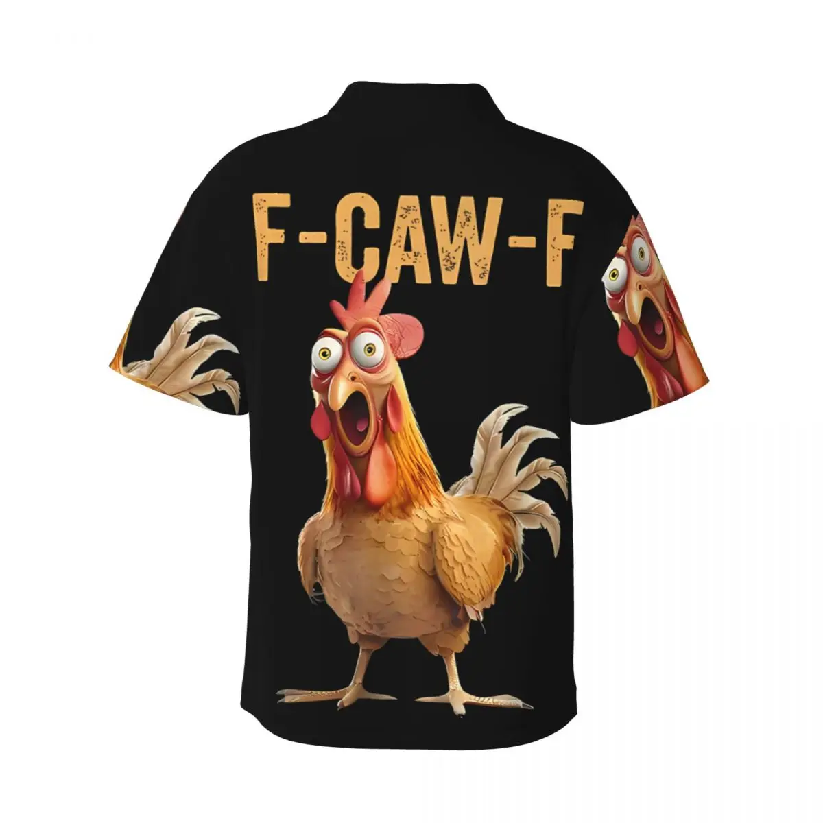 Hawaii Shirt Beach F-Caw-F Quote Rooster Meme Blouses Trendy Casual Shirts Man Short Sleeve Korean Fashion Oversized Tops
