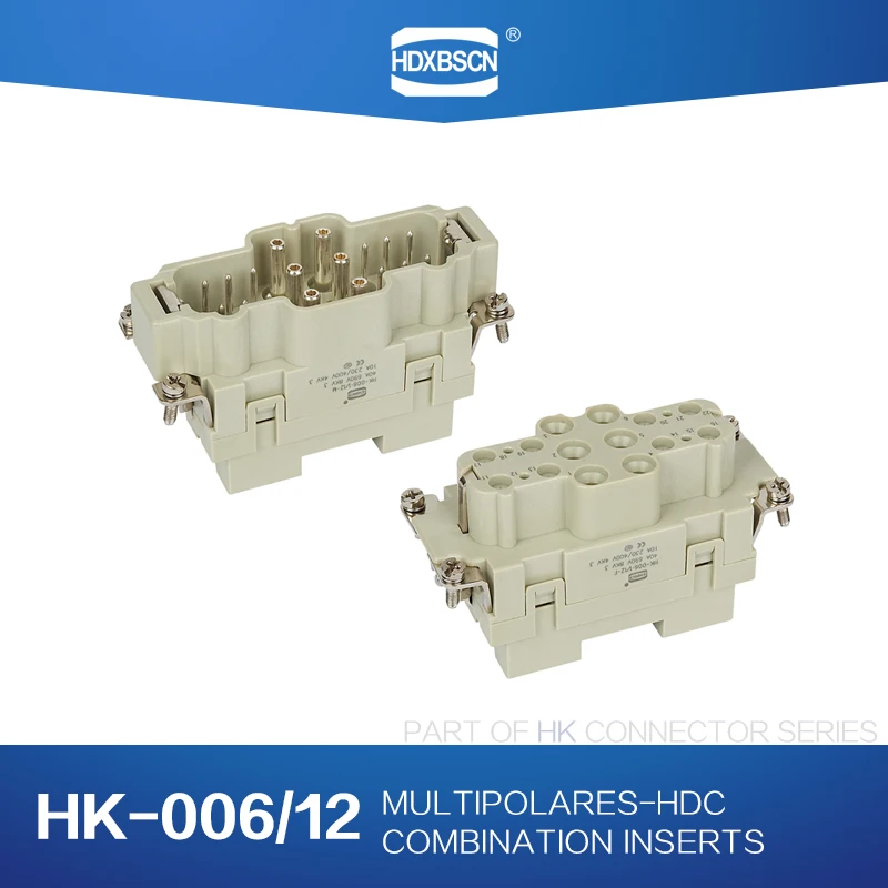 HDXBSCN HARTING Combination Inserts HDC HK-006/12 Han-Com® Han K6/12-M Male Female Plug Socket Insert