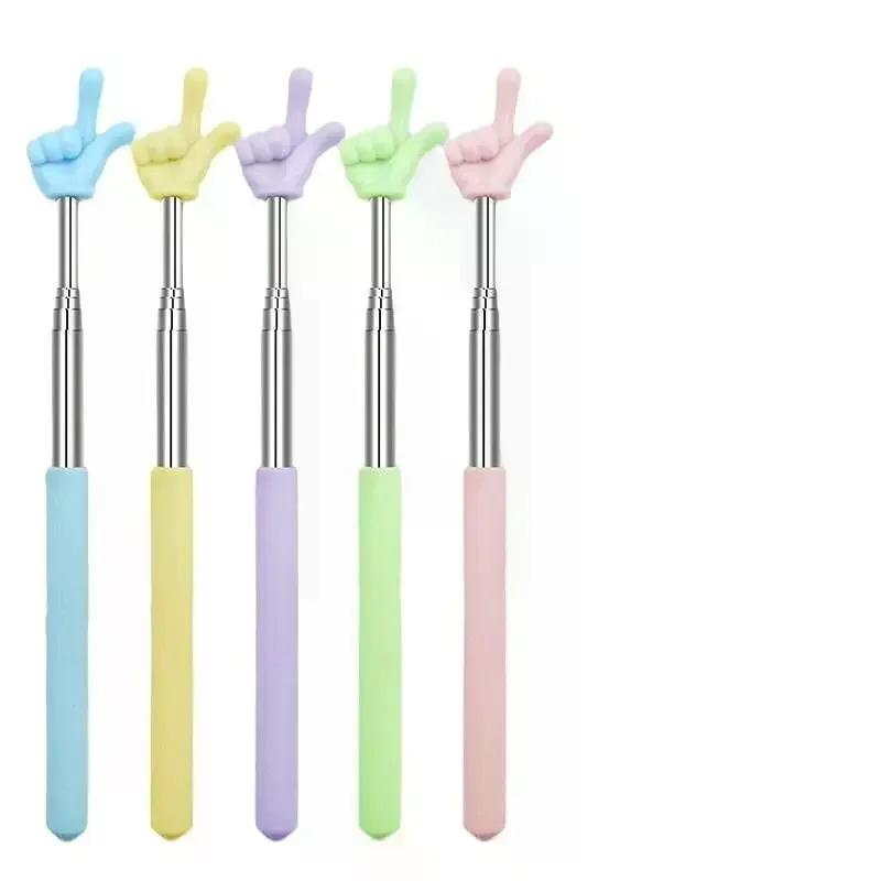 Durable Stainless Steel Teaching Pointer Telescopic Rod Finger Design Teaching Stick Classroom Finger Teachers